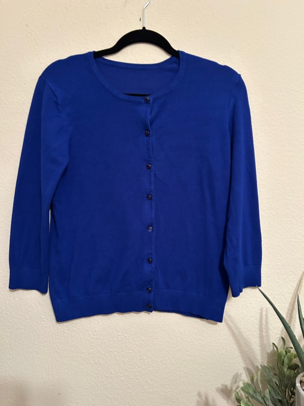 Blue Women's Button-Front Sweater Cardigan
